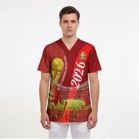 Custom Portugal Football World Champions 2026 Scrub Top Golden Shield Crown Crest Soccer Trophy