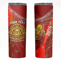 Custom Portugal Football World Champions 2026 Skinny Tumbler Golden Shield Crown Crest Soccer Trophy