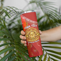 Custom Portugal Football World Champions 2026 Skinny Tumbler Golden Shield Crown Crest Soccer Trophy