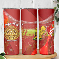 Custom Portugal Football World Champions 2026 Skinny Tumbler Golden Shield Crown Crest Soccer Trophy