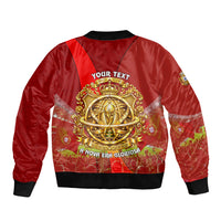 Custom Portugal Football World Champions 2026 Sleeve Zip Bomber Jacket Golden Shield Crown Crest Soccer Trophy