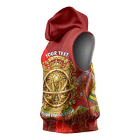 Custom Portugal Football World Champions 2026 Sleeveless Hoodie Golden Shield Crown Crest Soccer Trophy