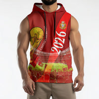 Custom Portugal Football World Champions 2026 Sleeveless Hoodie Golden Shield Crown Crest Soccer Trophy