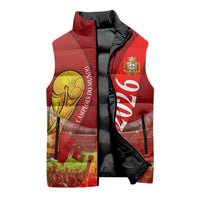 Custom Portugal Football World Champions 2026 Sleeveless Puffer Jacket Golden Shield Crown Crest Soccer Trophy