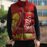 Custom Portugal Football World Champions 2026 Sleeveless Puffer Jacket Golden Shield Crown Crest Soccer Trophy