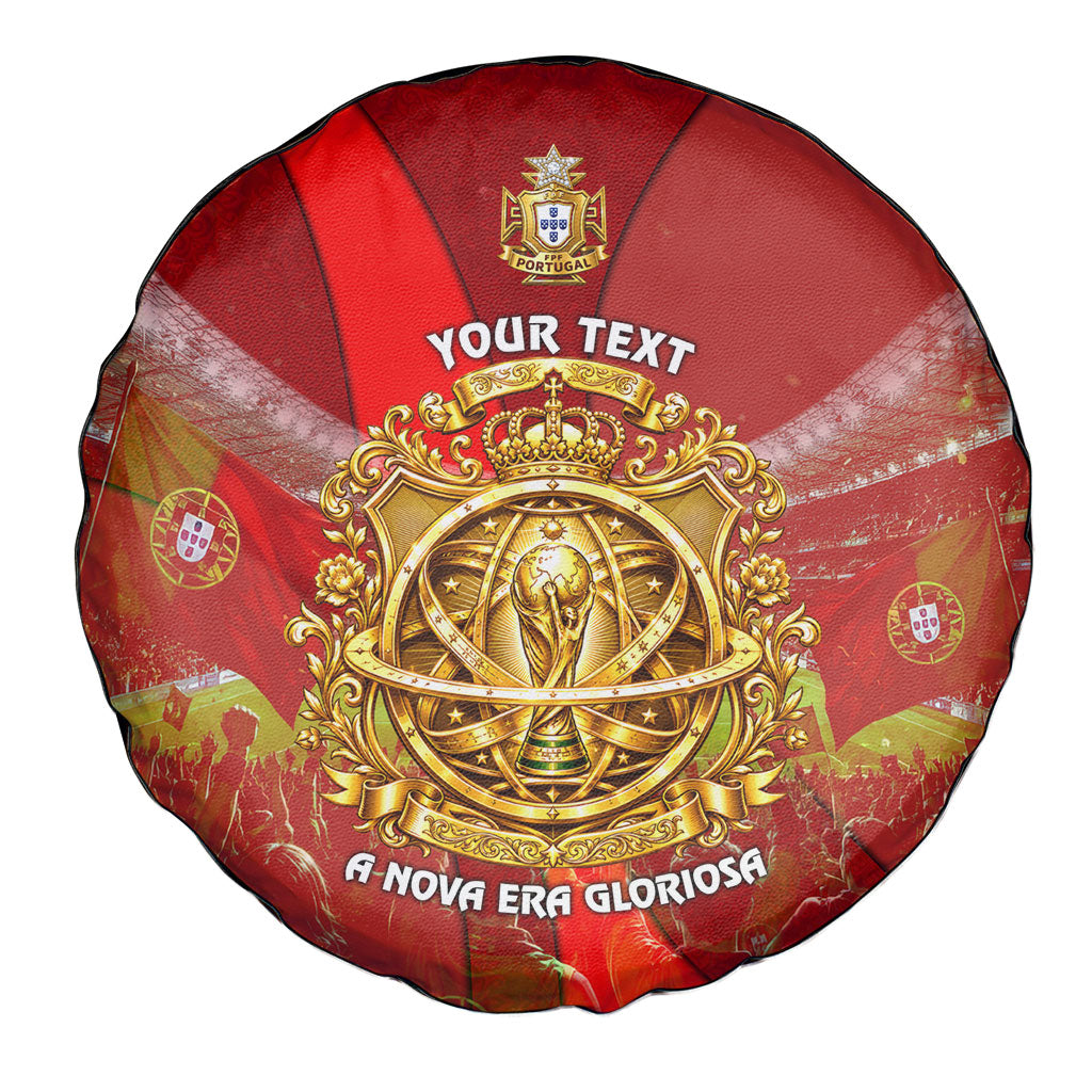Custom Portugal Football World Champions 2026 Spare Tire Cover Golden Shield Crown Crest Soccer Trophy
