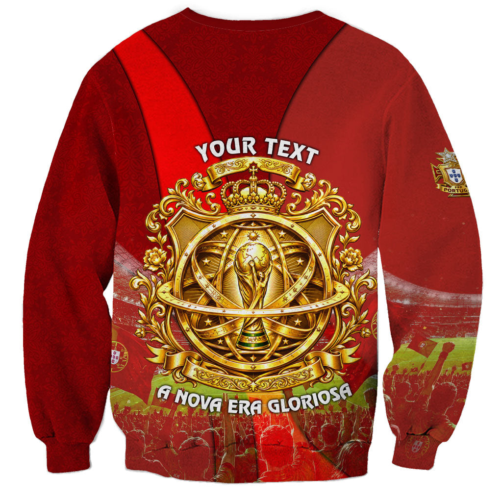 Custom Portugal Football World Champions 2026 Sweatshirt Golden Shield Crown Crest Soccer Trophy