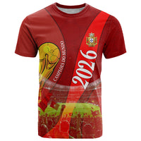 Custom Portugal Football World Champions 2026 T Shirt Golden Shield Crown Crest Soccer Trophy