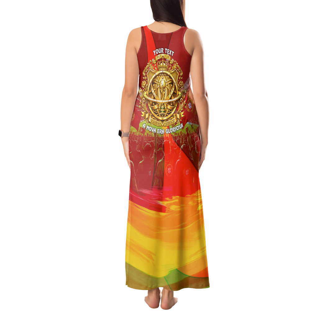Custom Portugal Football World Champions 2026 Tank Maxi Dress Golden Shield Crown Crest Soccer Trophy