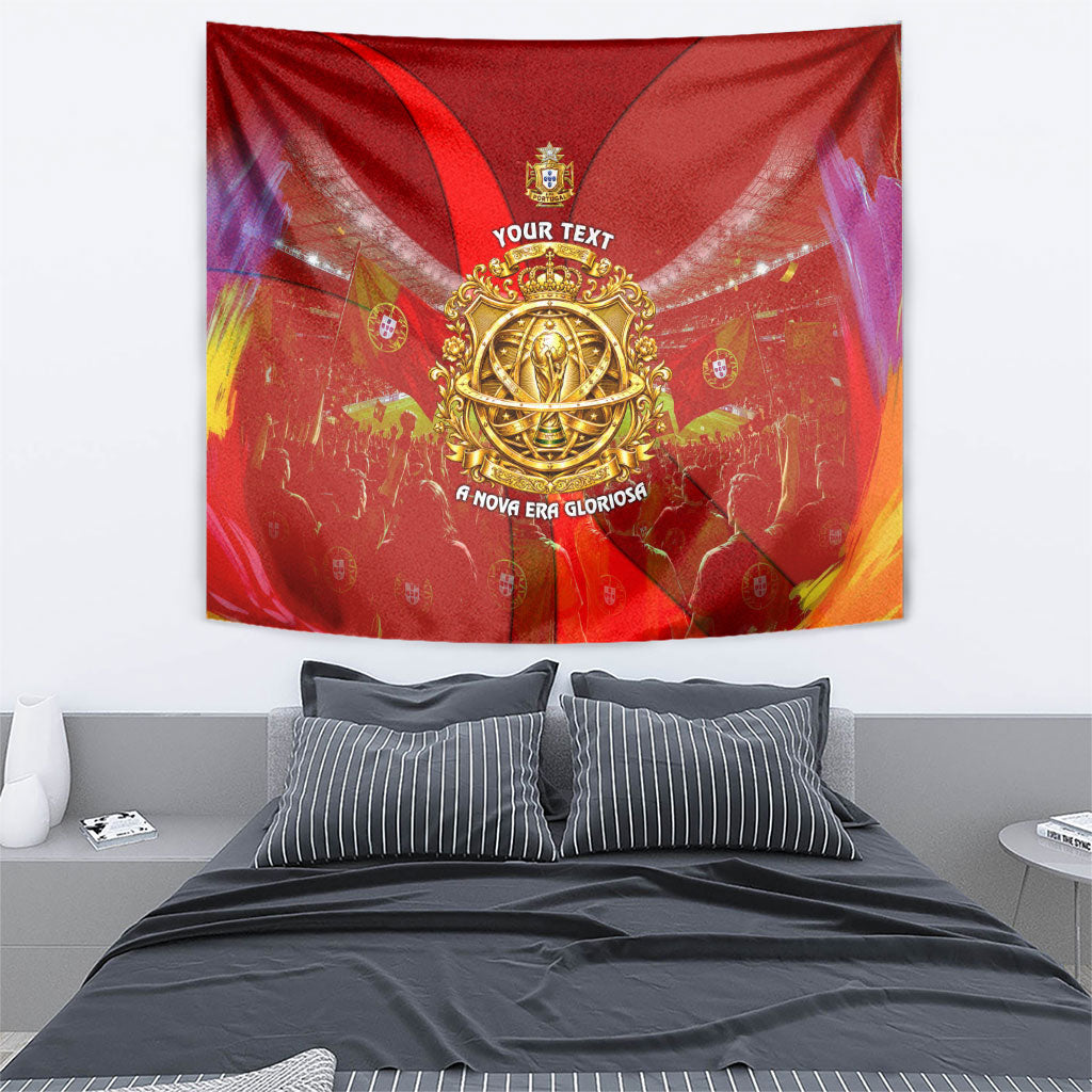Custom Portugal Football World Champions 2026 Tapestry Golden Shield Crown Crest Soccer Trophy