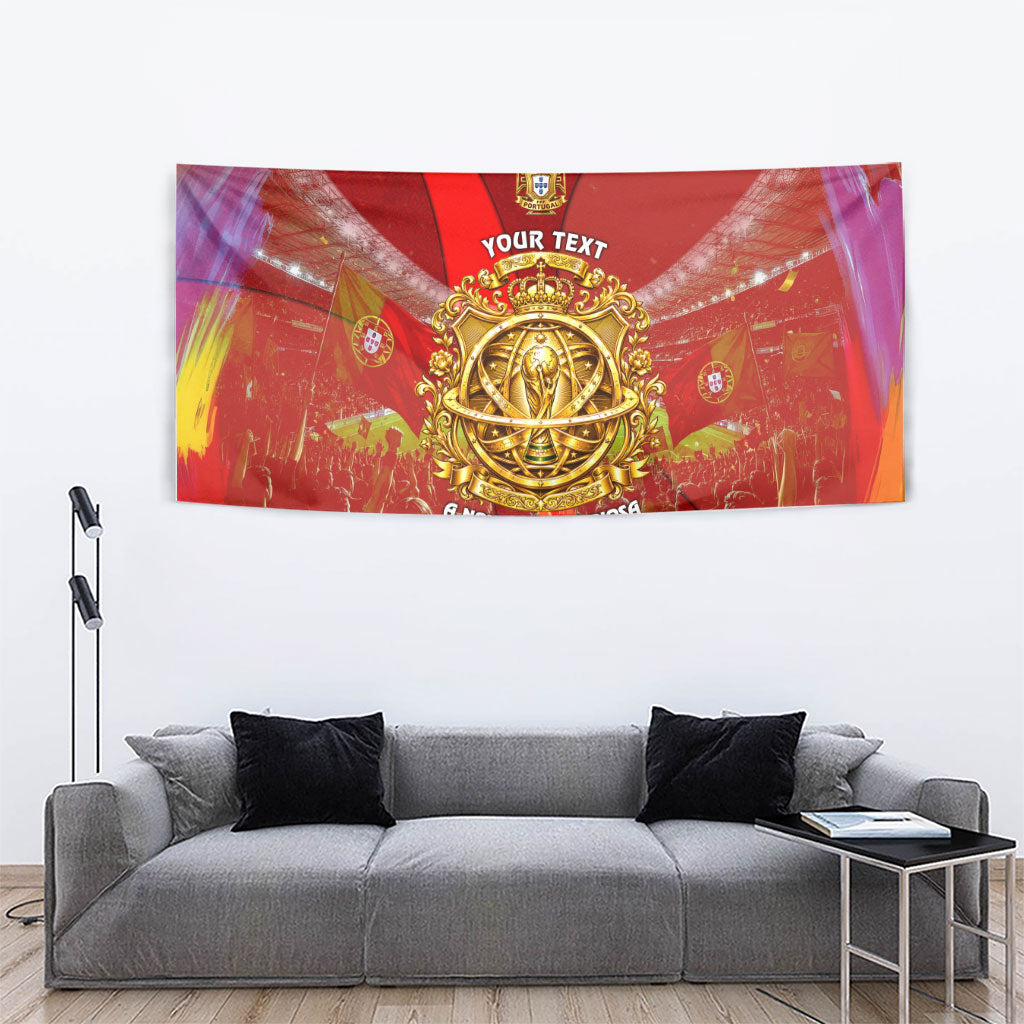 Custom Portugal Football World Champions 2026 Tapestry Golden Shield Crown Crest Soccer Trophy