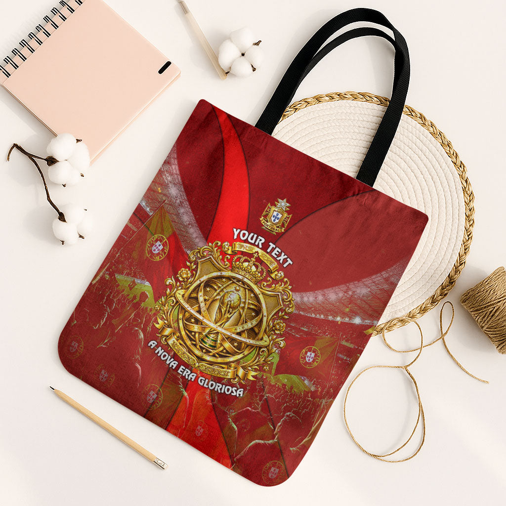 Custom Portugal Football World Champions 2026 Tote Bag Golden Shield Crown Crest Soccer Trophy
