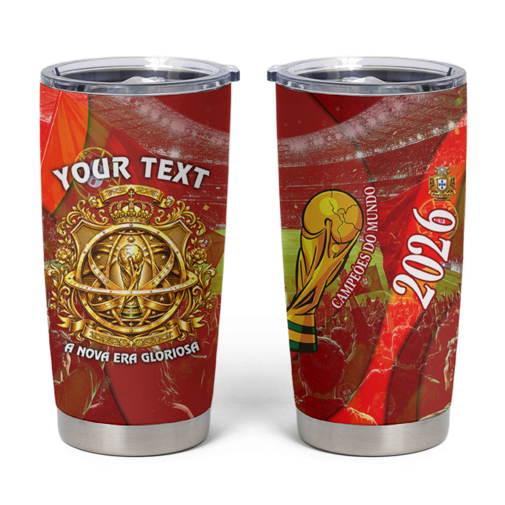 Custom Portugal Football World Champions 2026 Tumbler Cup Golden Shield Crown Crest Soccer Trophy