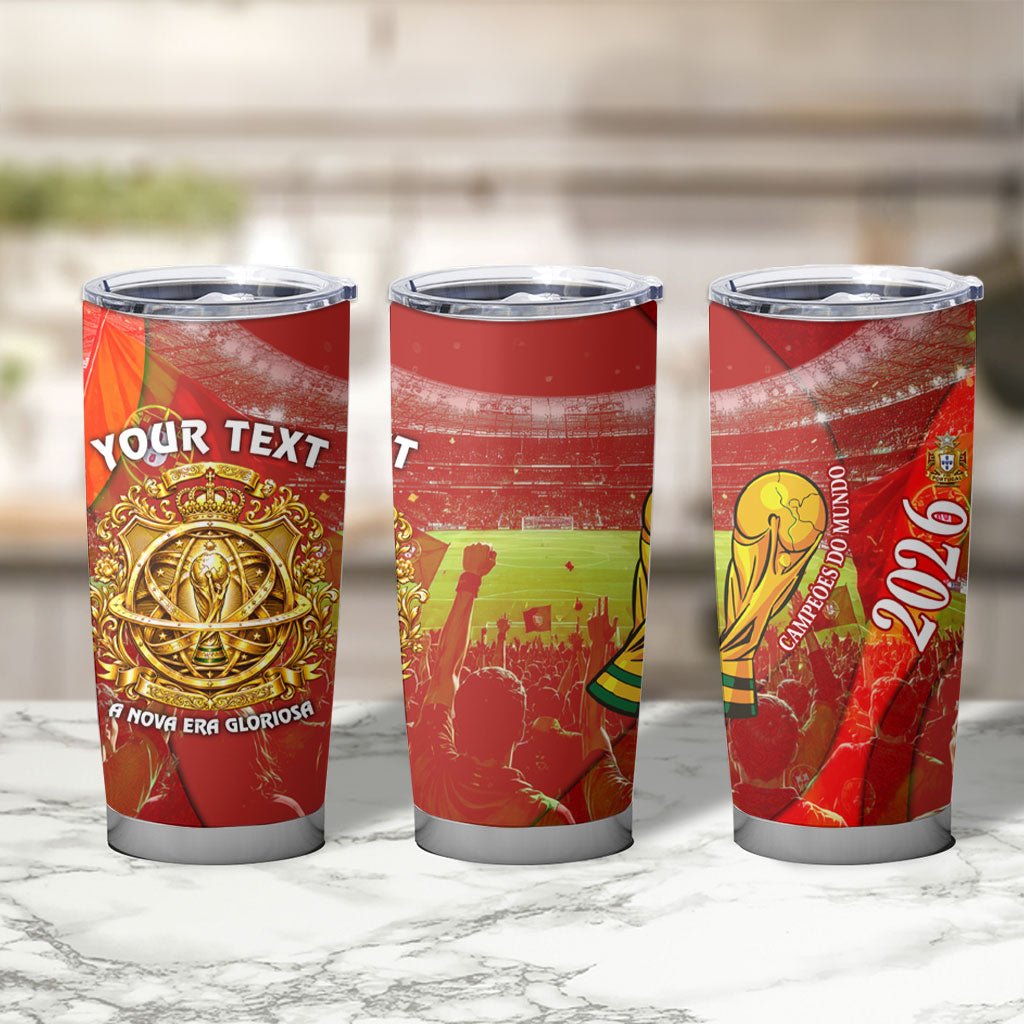Custom Portugal Football World Champions 2026 Tumbler Cup Golden Shield Crown Crest Soccer Trophy