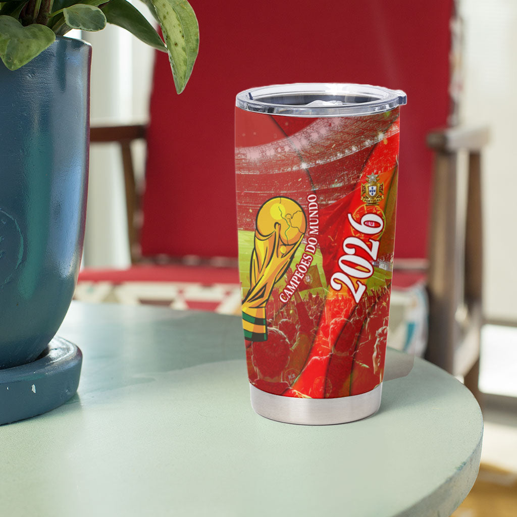 Custom Portugal Football World Champions 2026 Tumbler Cup Golden Shield Crown Crest Soccer Trophy