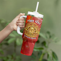 Custom Portugal Football World Champions 2026 Tumbler With Handle Golden Shield Crown Crest Soccer Trophy