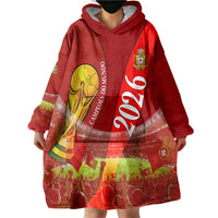 Custom Portugal Football World Champions 2026 Wearable Blanket Hoodie Golden Shield Crown Crest Soccer Trophy