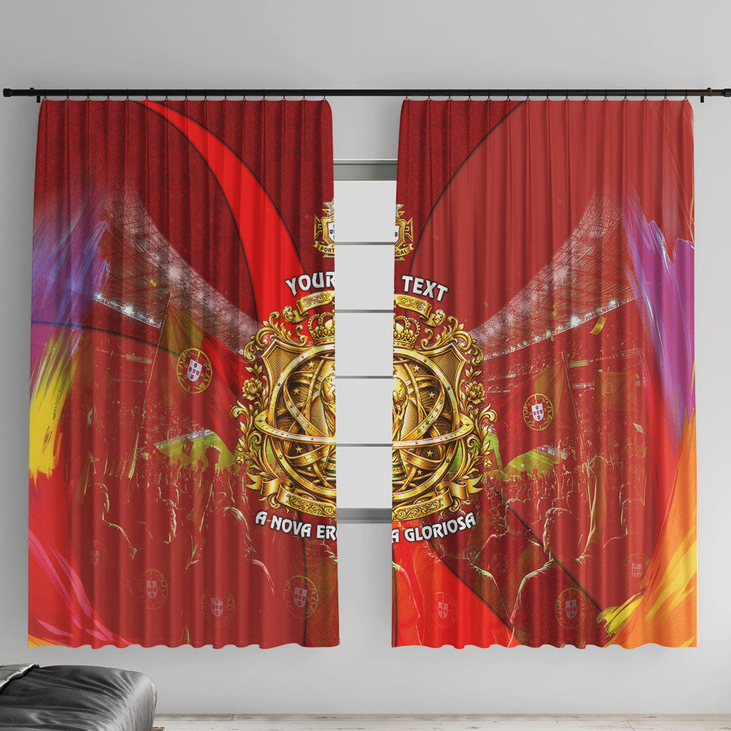 Custom Portugal Football World Champions 2026 Window Curtain Golden Shield Crown Crest Soccer Trophy