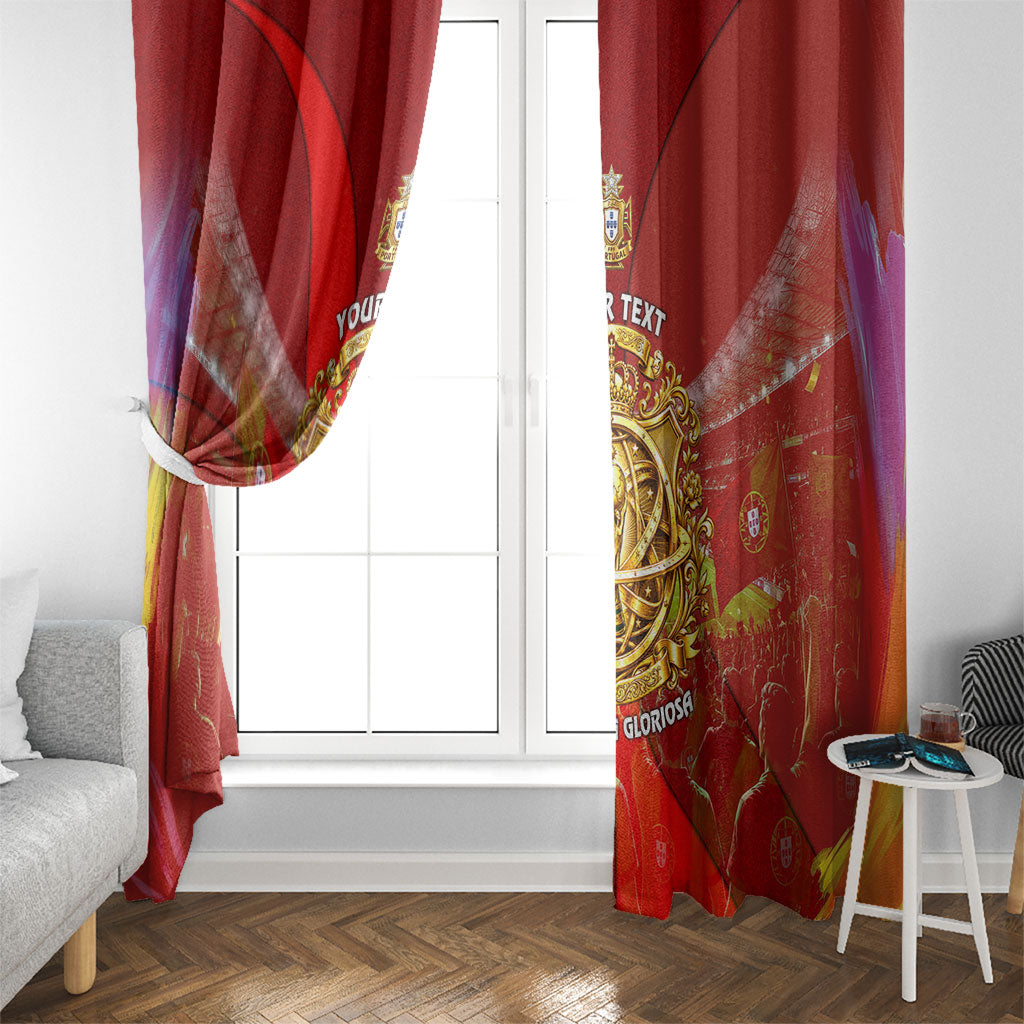 Custom Portugal Football World Champions 2026 Window Curtain Golden Shield Crown Crest Soccer Trophy