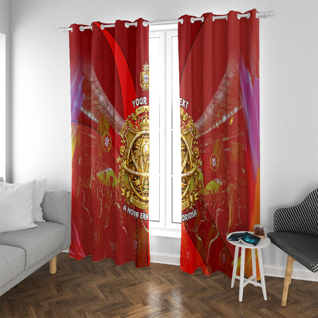Custom Portugal Football World Champions 2026 Window Curtain Golden Shield Crown Crest Soccer Trophy