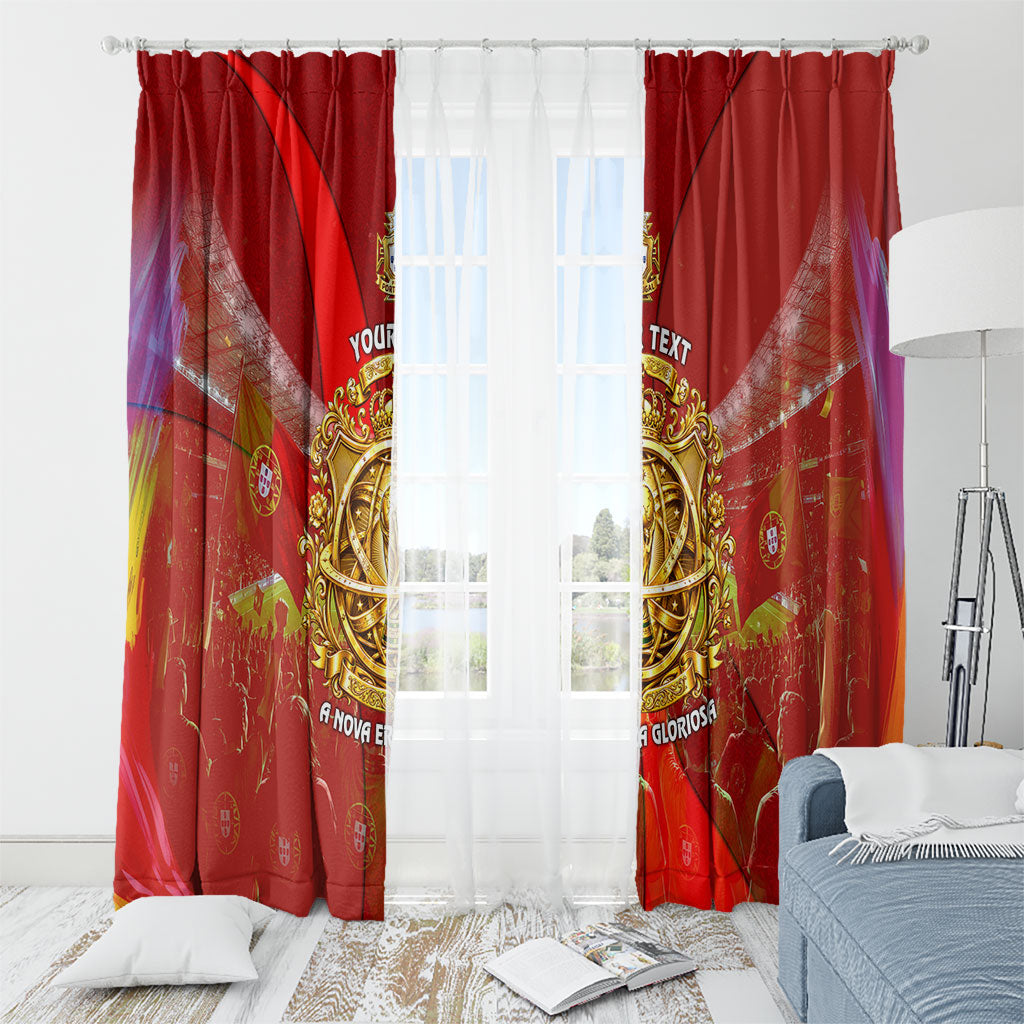 Custom Portugal Football World Champions 2026 Window Curtain Golden Shield Crown Crest Soccer Trophy