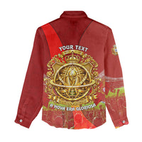 Custom Portugal Football World Champions 2026 Women Casual Shirt Golden Shield Crown Crest Soccer Trophy