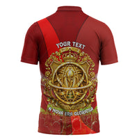 Custom Portugal Football World Champions 2026 Zipper Polo Shirt Golden Shield Crown Crest Soccer Trophy