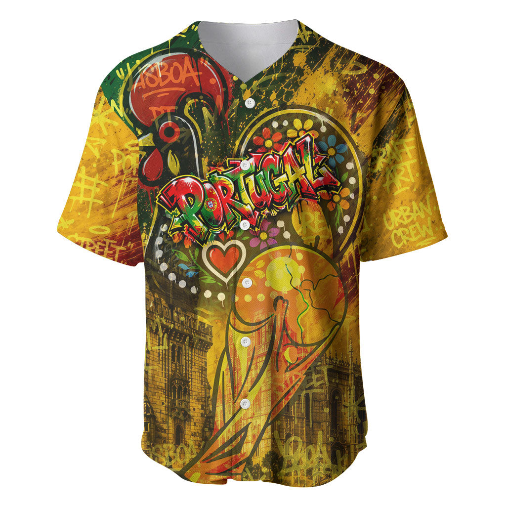 Portugal Football Champions 2026 Baseball Jersey Urban Graffiti Street Art Galo De Barcelos