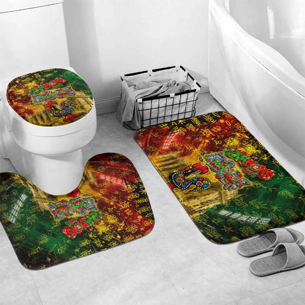 Portugal Football Champions 2026 Bathroom Set Urban Graffiti Street Art Galo De Barcelos