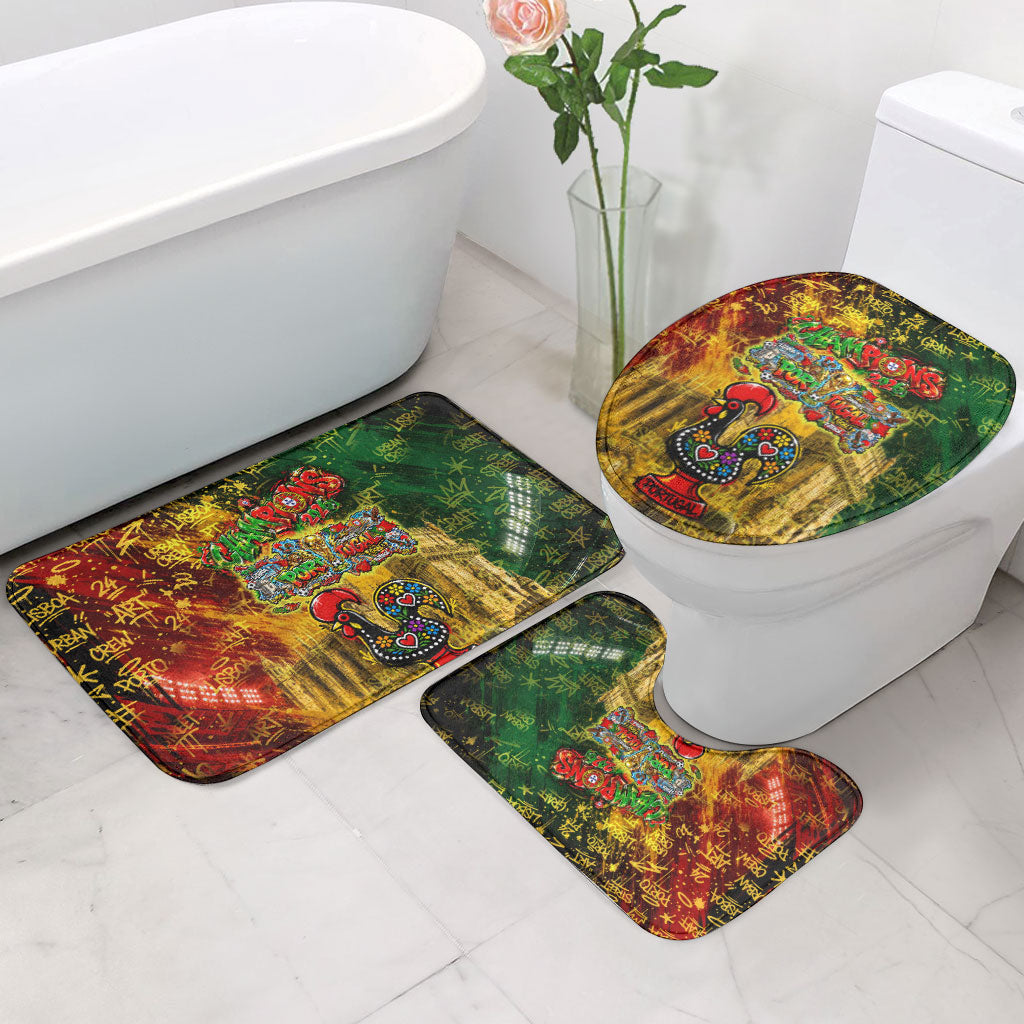 Portugal Football Champions 2026 Bathroom Set Urban Graffiti Street Art Galo De Barcelos