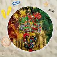 Portugal Football Champions 2026 Beach Blanket Urban Graffiti Street Art Galo De Barcelos