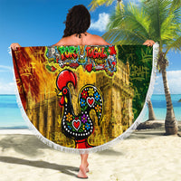 Portugal Football Champions 2026 Beach Blanket Urban Graffiti Street Art Galo De Barcelos