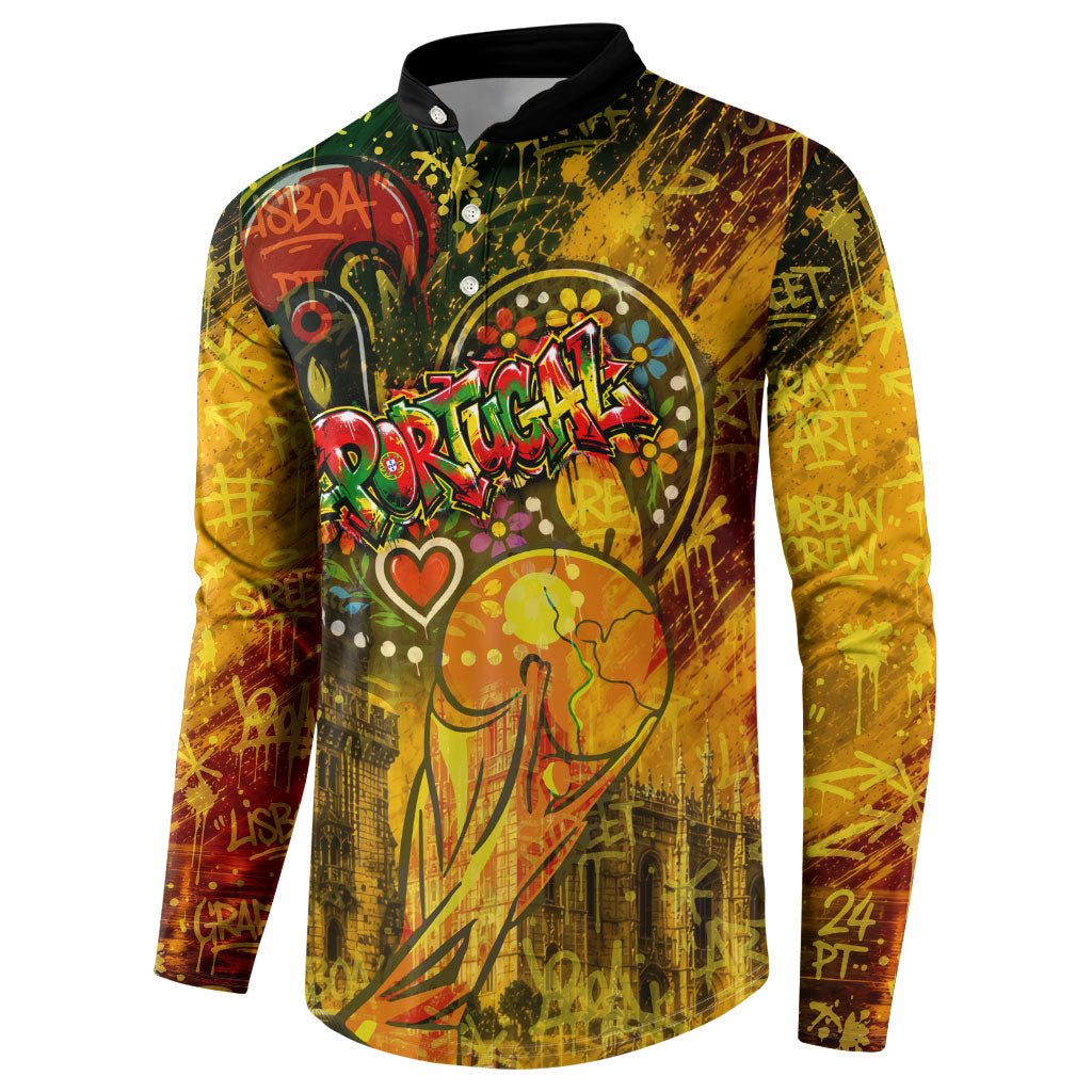 Portugal Football Champions 2026 Button Sweatshirt Urban Graffiti Street Art Galo De Barcelos