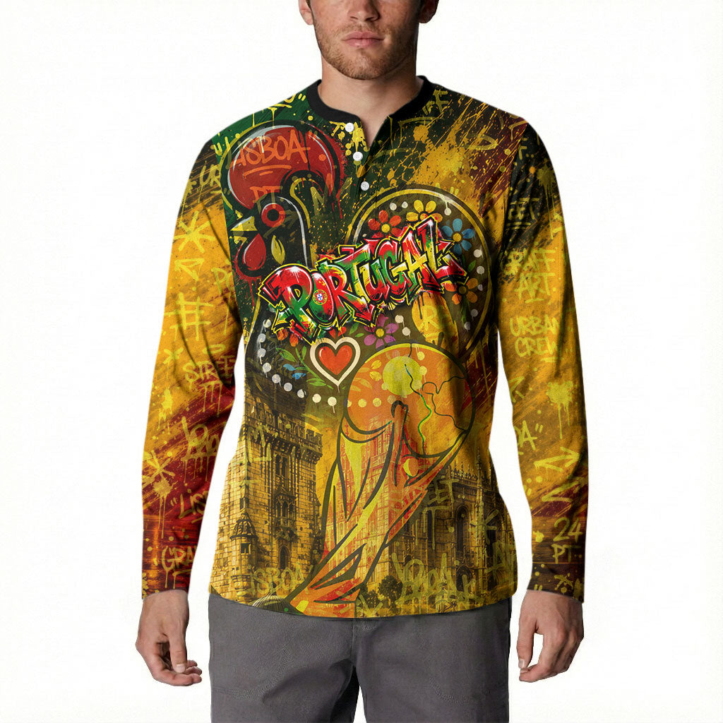 Portugal Football Champions 2026 Button Sweatshirt Urban Graffiti Street Art Galo De Barcelos
