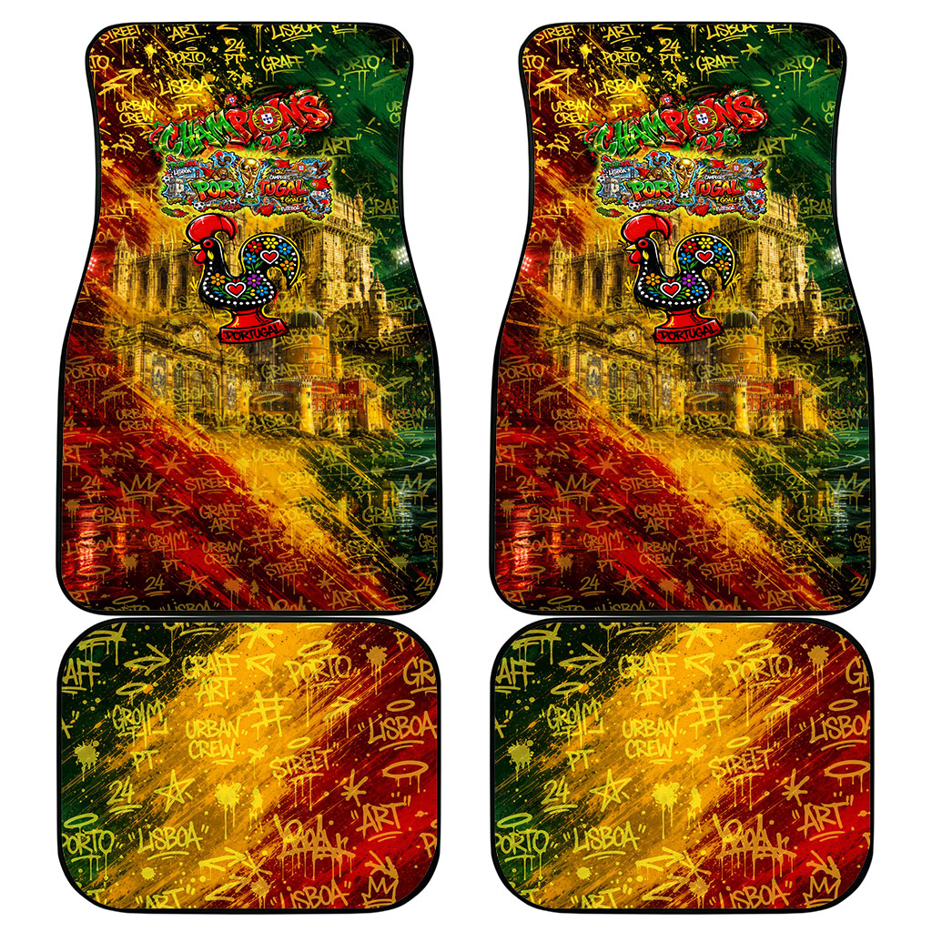 Portugal Football Champions 2026 Car Mats Urban Graffiti Street Art Galo De Barcelos