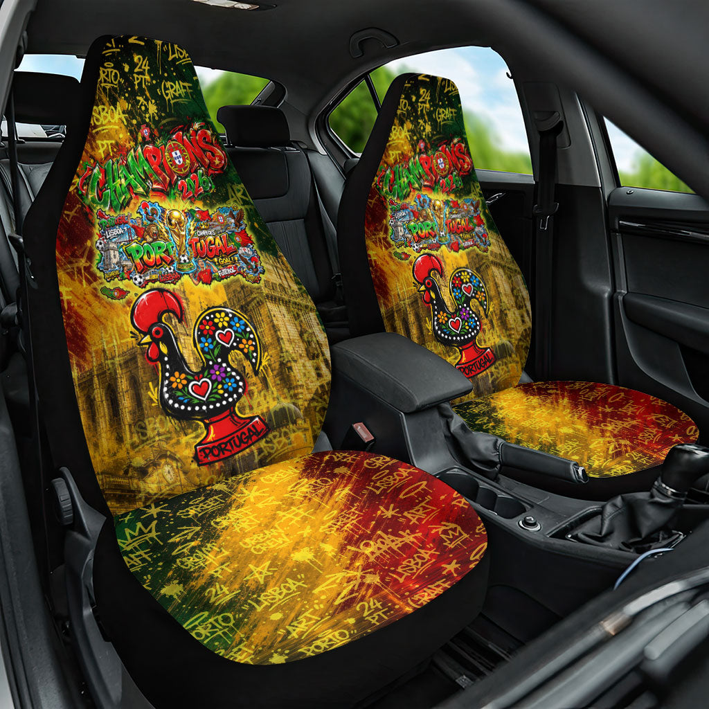 Portugal Football Champions 2026 Car Seat Cover Urban Graffiti Street Art Galo De Barcelos