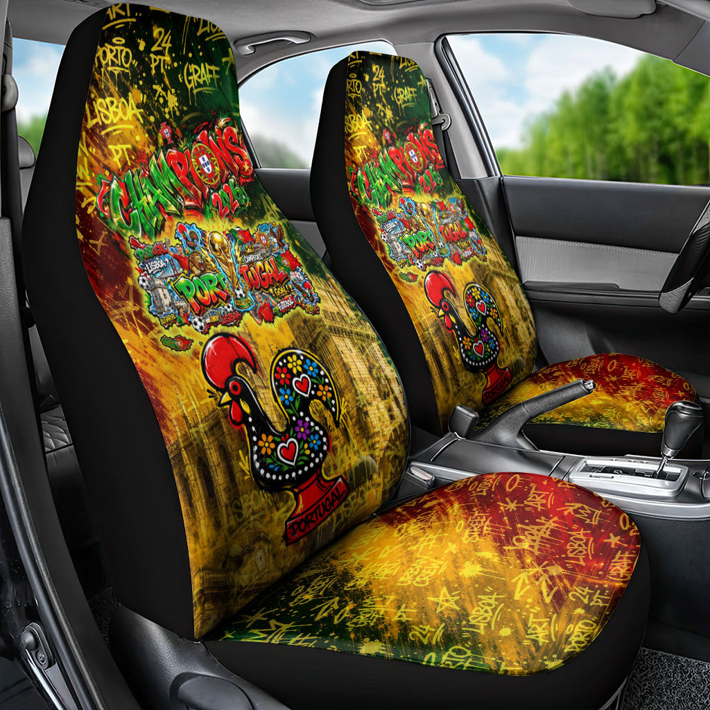 Portugal Football Champions 2026 Car Seat Cover Urban Graffiti Street Art Galo De Barcelos
