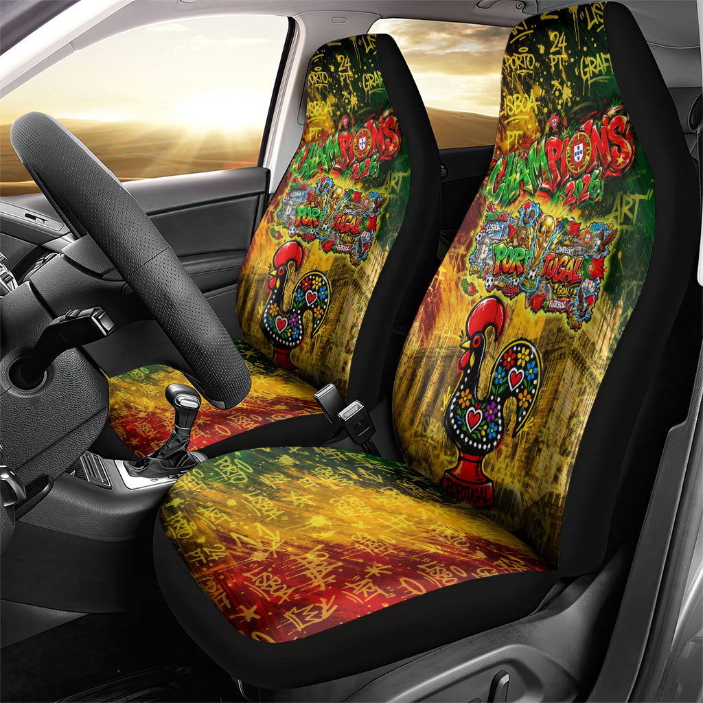 Portugal Football Champions 2026 Car Seat Cover Urban Graffiti Street Art Galo De Barcelos