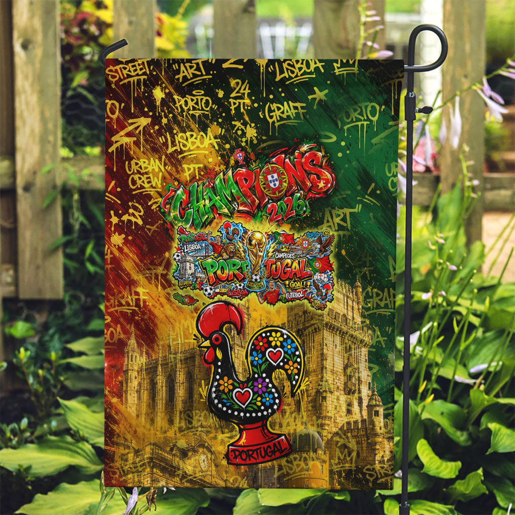 Portugal Football Champions 2026 Garden Flag Urban Graffiti Street Art Galo De Barcelos
