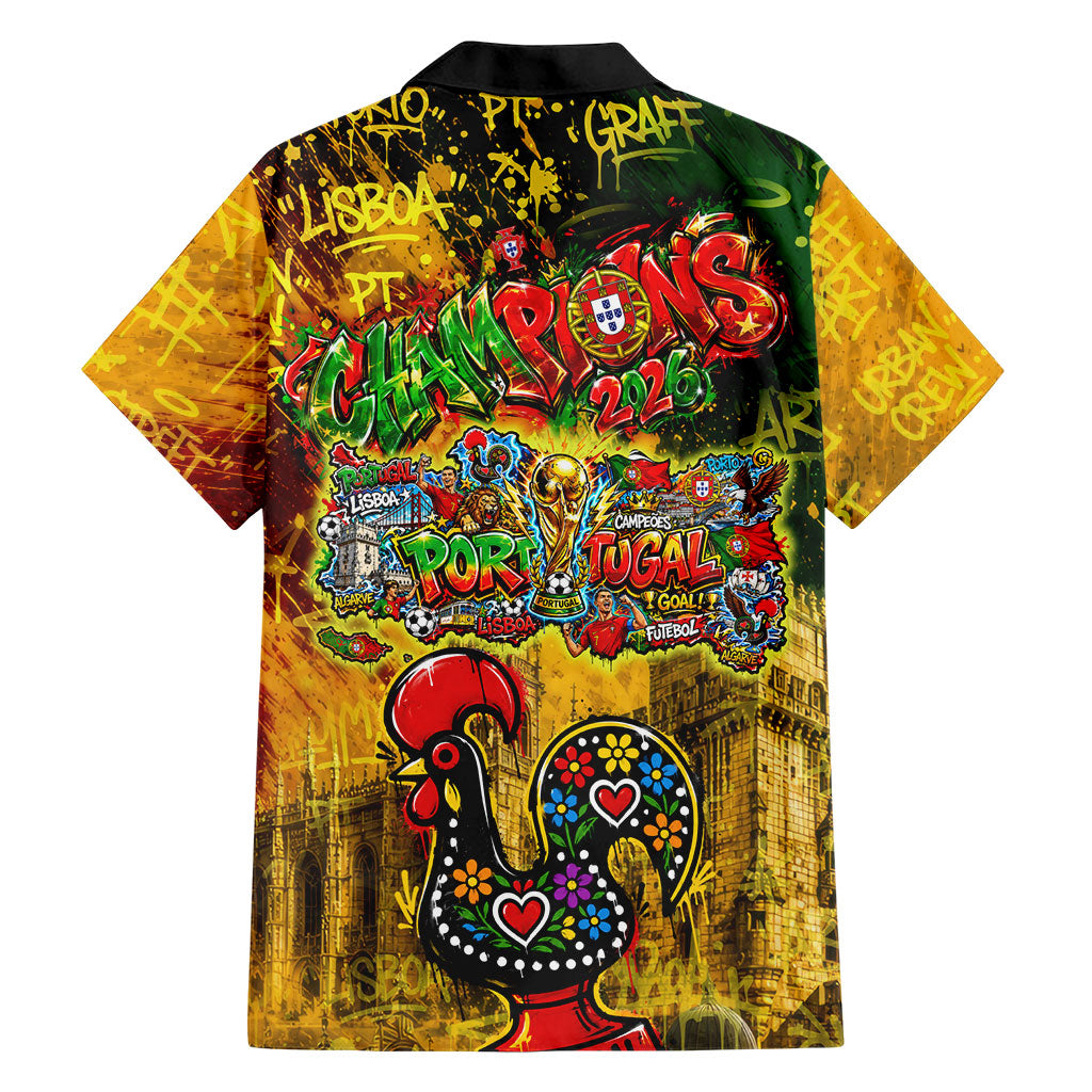 Portugal Football Champions 2026 Hawaiian Shirt Urban Graffiti Street Art Galo De Barcelos