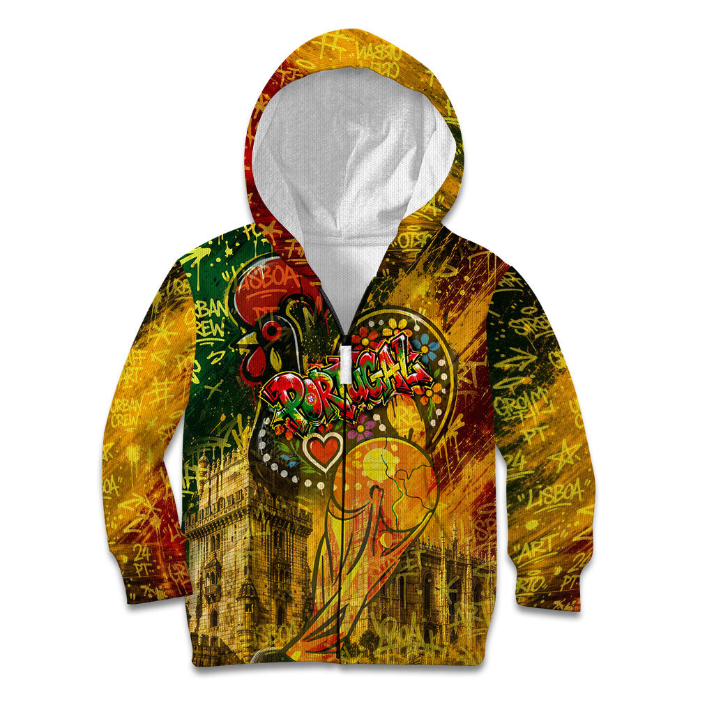Portugal Football Champions 2026 Kid Hoodie Urban Graffiti Street Art Galo De Barcelos
