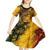 Portugal Football Champions 2026 Kid Short Sleeve Dress Urban Graffiti Street Art Galo De Barcelos