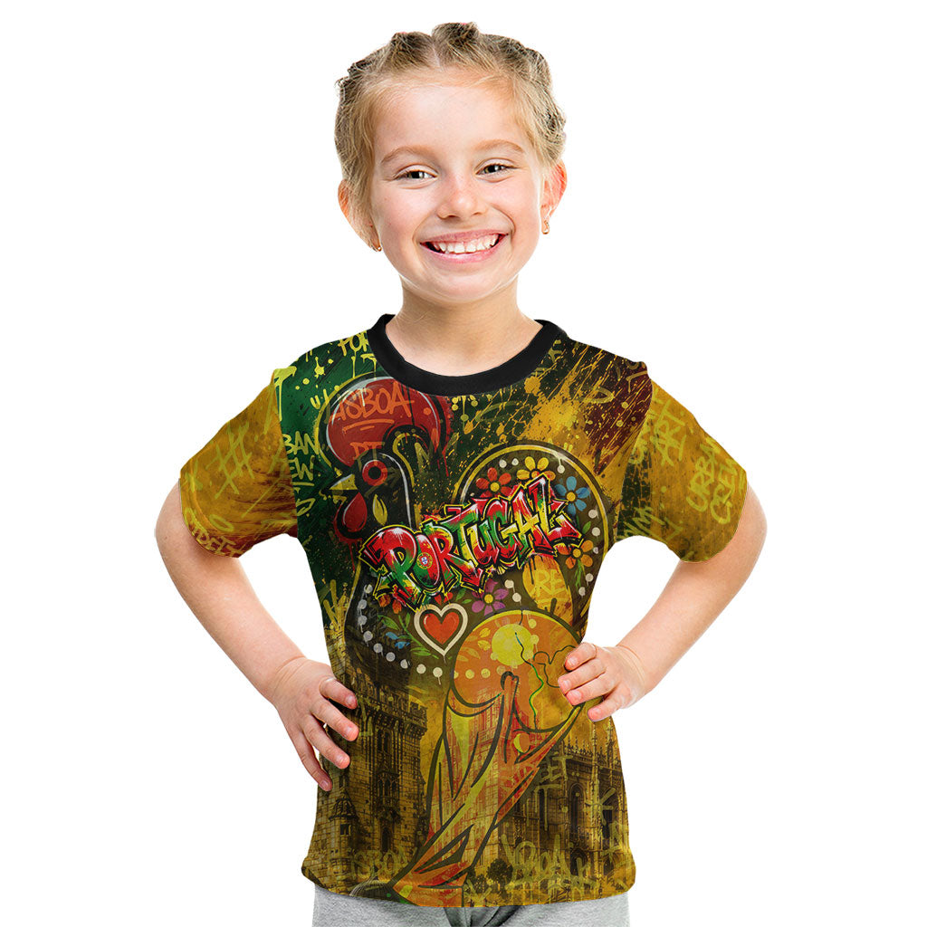 Portugal Football Champions 2026 Kid T Shirt Urban Graffiti Street Art Galo De Barcelos