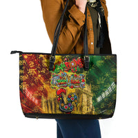 Portugal Football Champions 2026 Leather Tote Bag Urban Graffiti Street Art Galo De Barcelos