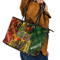 Portugal Football Champions 2026 Leather Tote Bag Urban Graffiti Street Art Galo De Barcelos