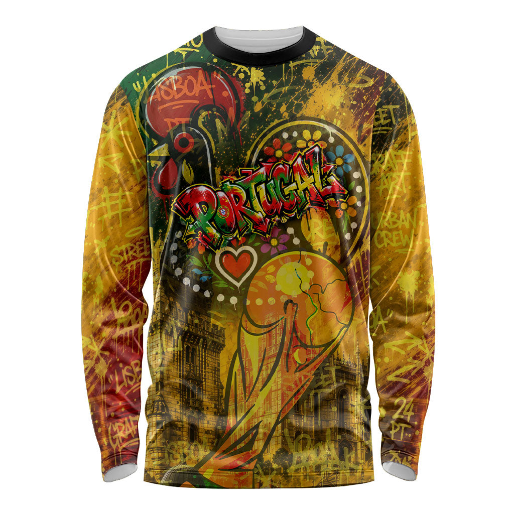 Portugal Football Champions 2026 Long Sleeve Shirt Urban Graffiti Street Art Galo De Barcelos