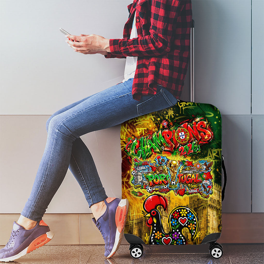 Portugal Football Champions 2026 Luggage Cover Urban Graffiti Street Art Galo De Barcelos