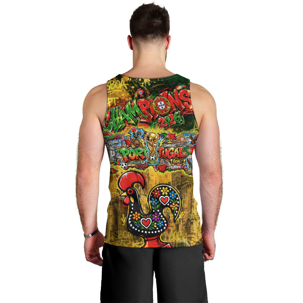 Portugal Football Champions 2026 Men Tank Top Urban Graffiti Street Art Galo De Barcelos
