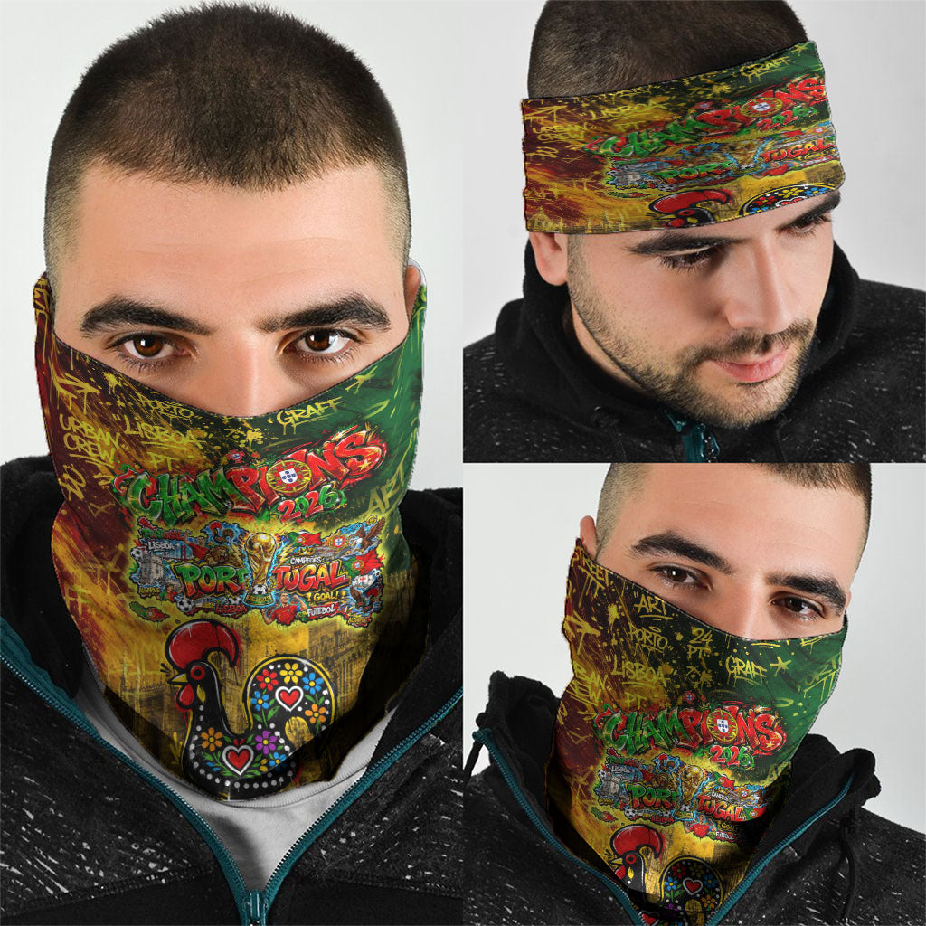 Portugal Football Champions 2026 Neck Gaiter Urban Graffiti Street Art Galo De Barcelos