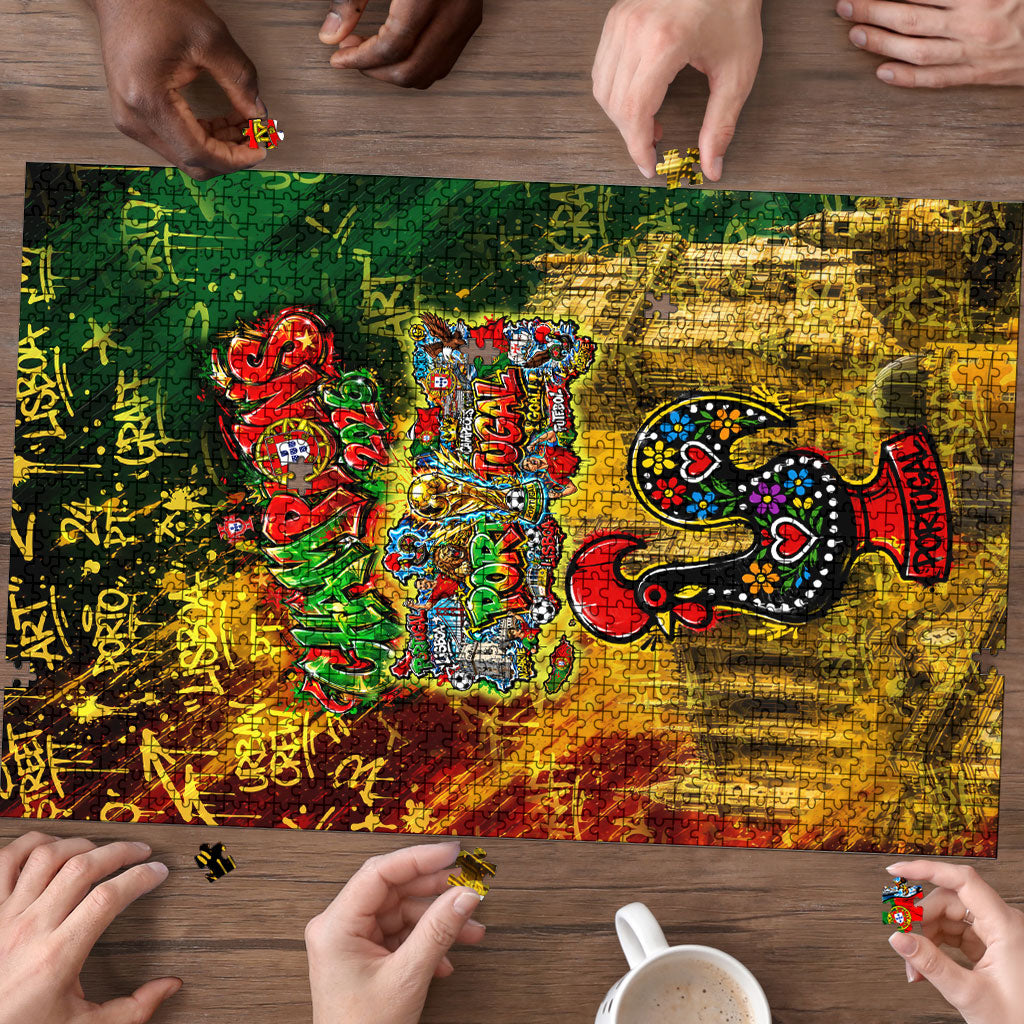 Portugal Football Champions 2026 Puzzle Urban Graffiti Street Art Galo De Barcelos
